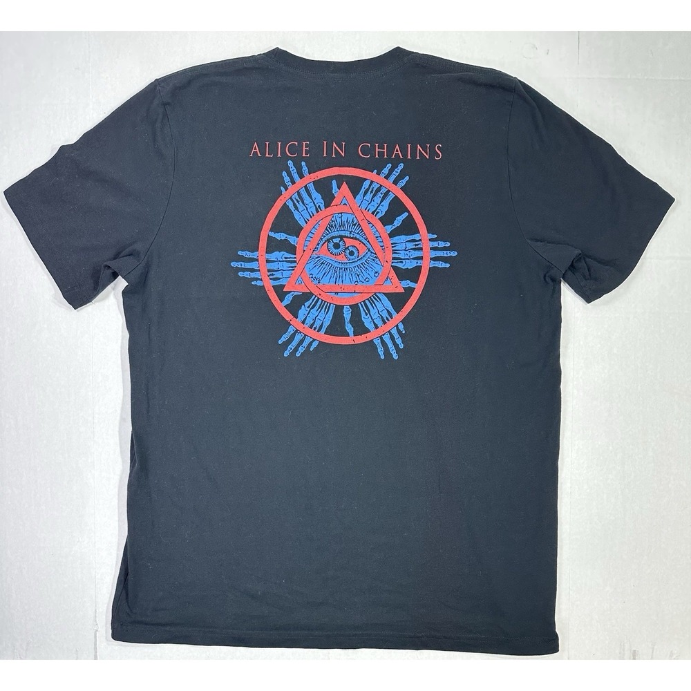 Alice In Chains Band T-Shirt XL Black Eye Logo Graphic Rock Tee Men's